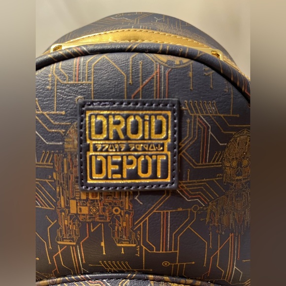 DISNEY PARKS STAR WARS GALAXY'S EDGE DROID DEPOT R2-D2 C-3PO BACKPACK - Picture 5 of 8